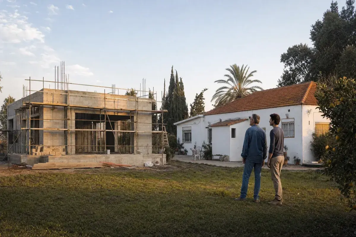 זכויות בניה בנחלה, בית שני בבנייה בחלקת המגורים ליד בית ההורים הוותיק